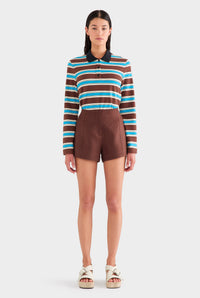 Tailored Linen Short - Chocolate