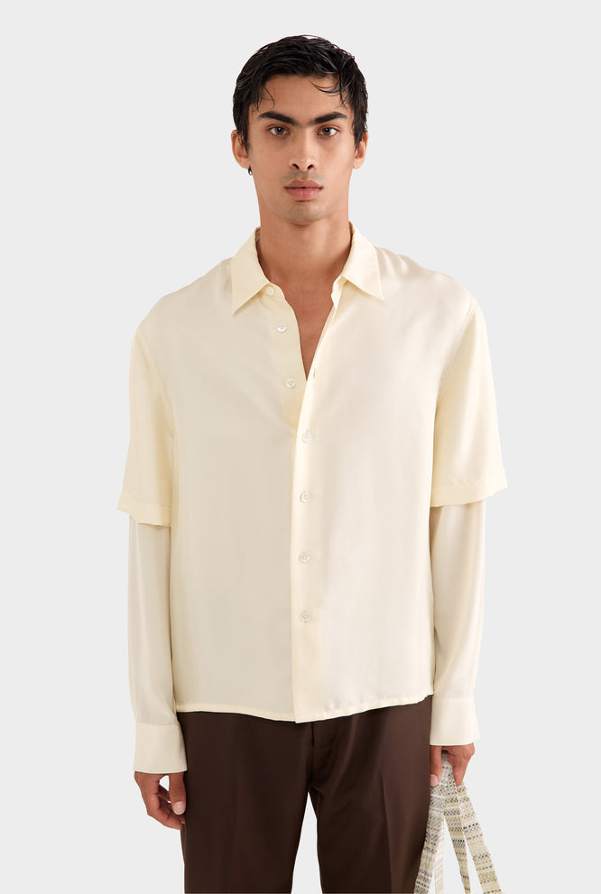 Silk Double Layer Shirt - Cream