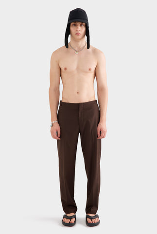 Tailored Wool Trouser - Brown