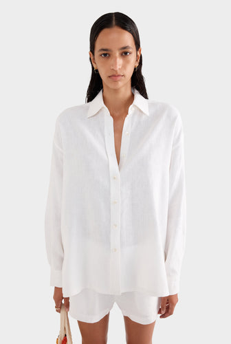 Oversized Linen Shirt - White