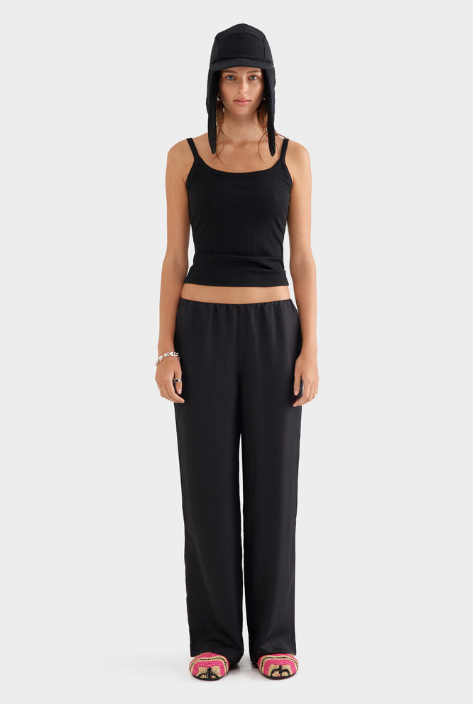 Silk Relaxed Pant - Black
