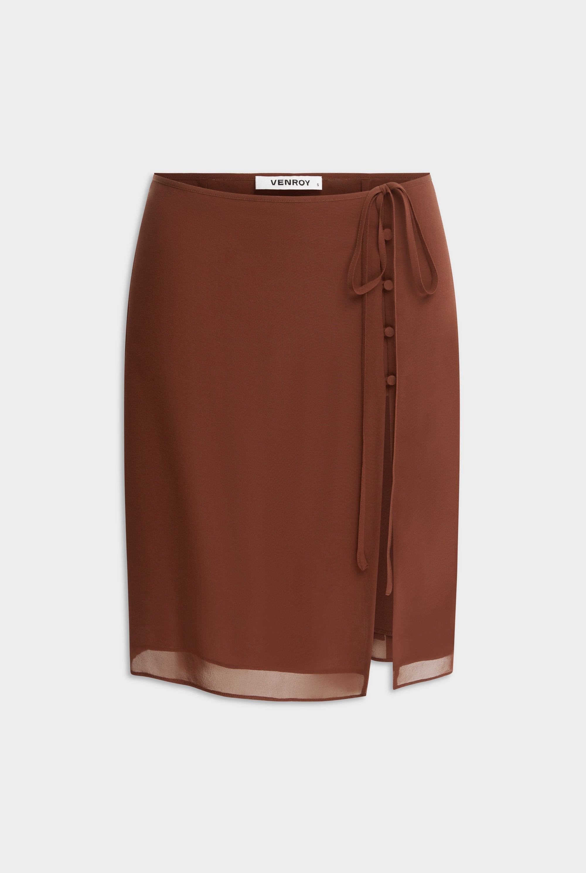 Layered Silk Skirt - Chocolate