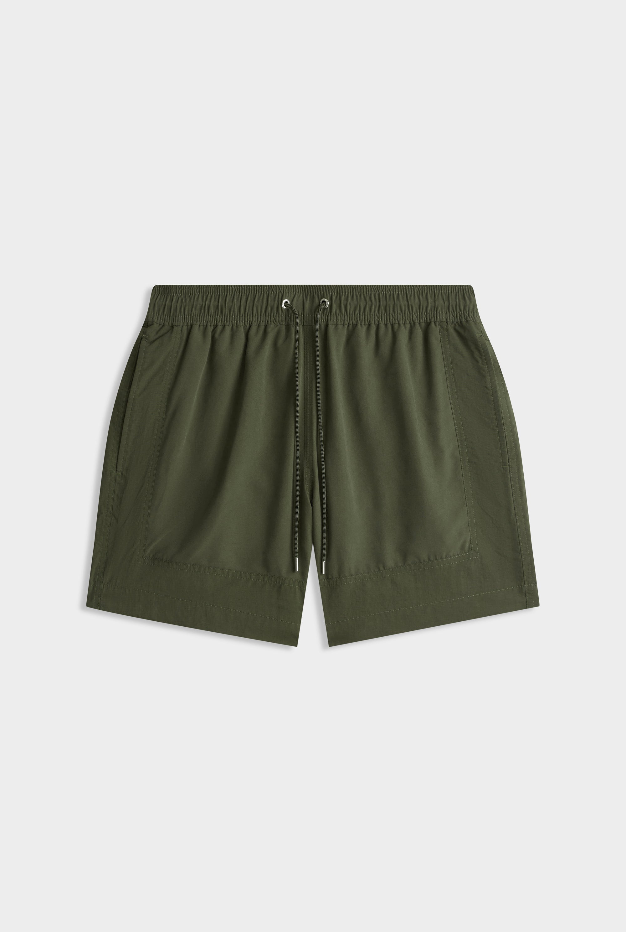 Panelled Border Swim Short -  Deep Olive