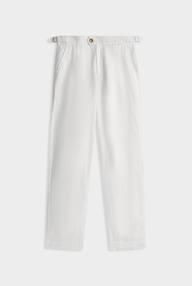 Side Tab Trouser -  White