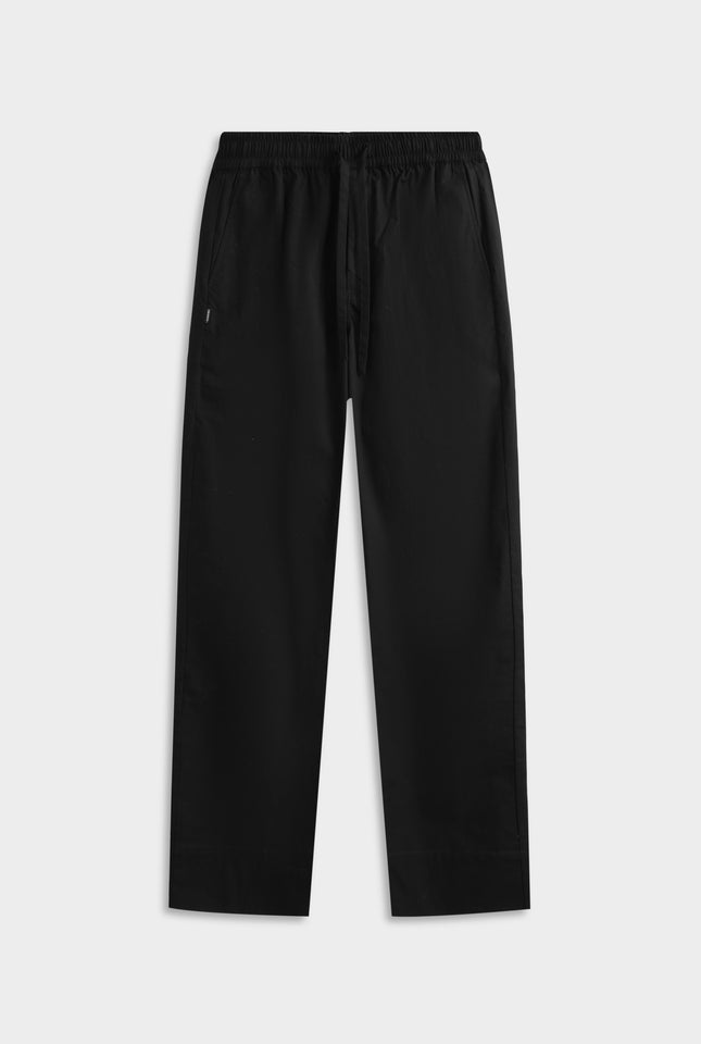 Cotton Poplin Trouser - Black