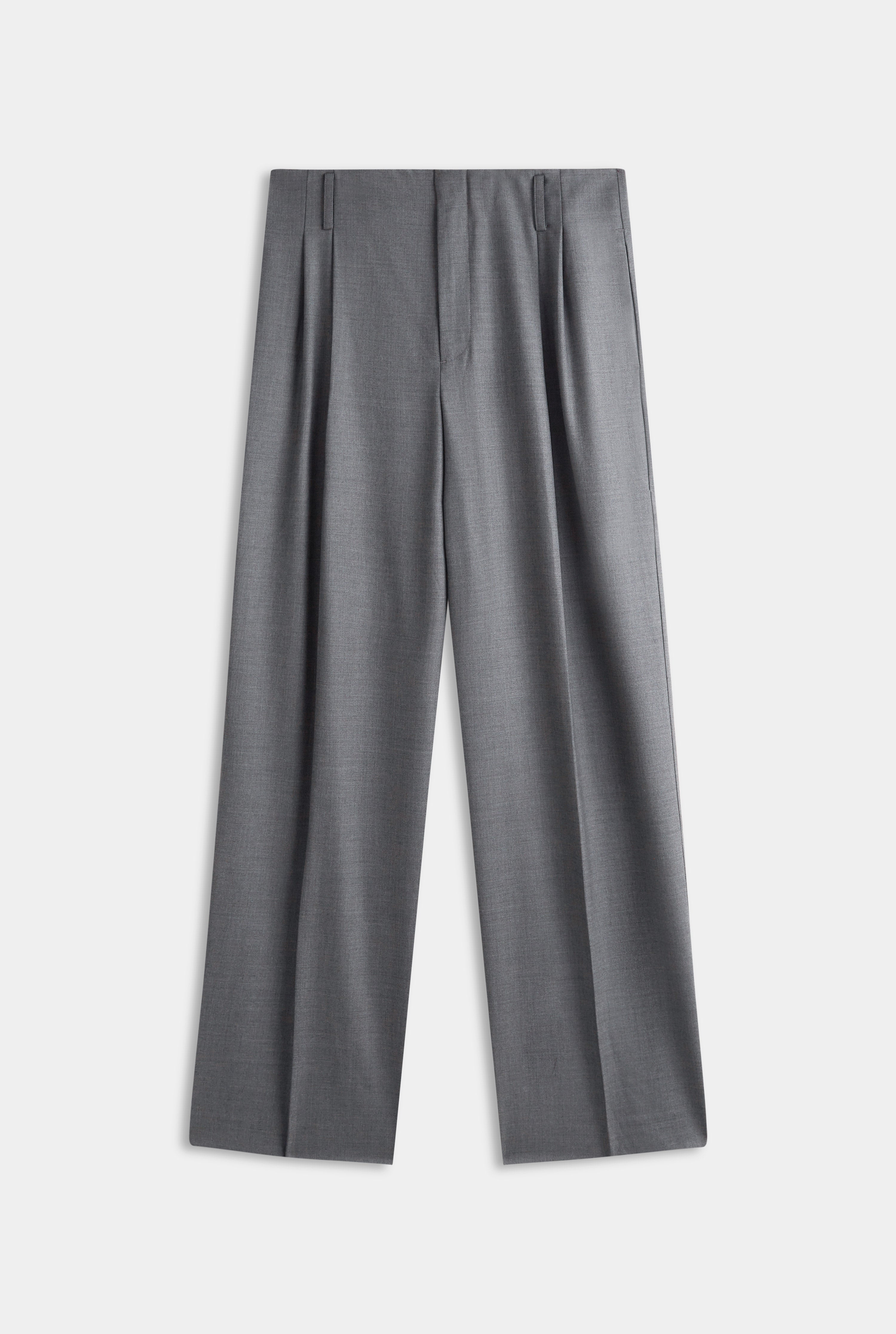 Tailored Wool Suit Trouser - Dark Grey Marl