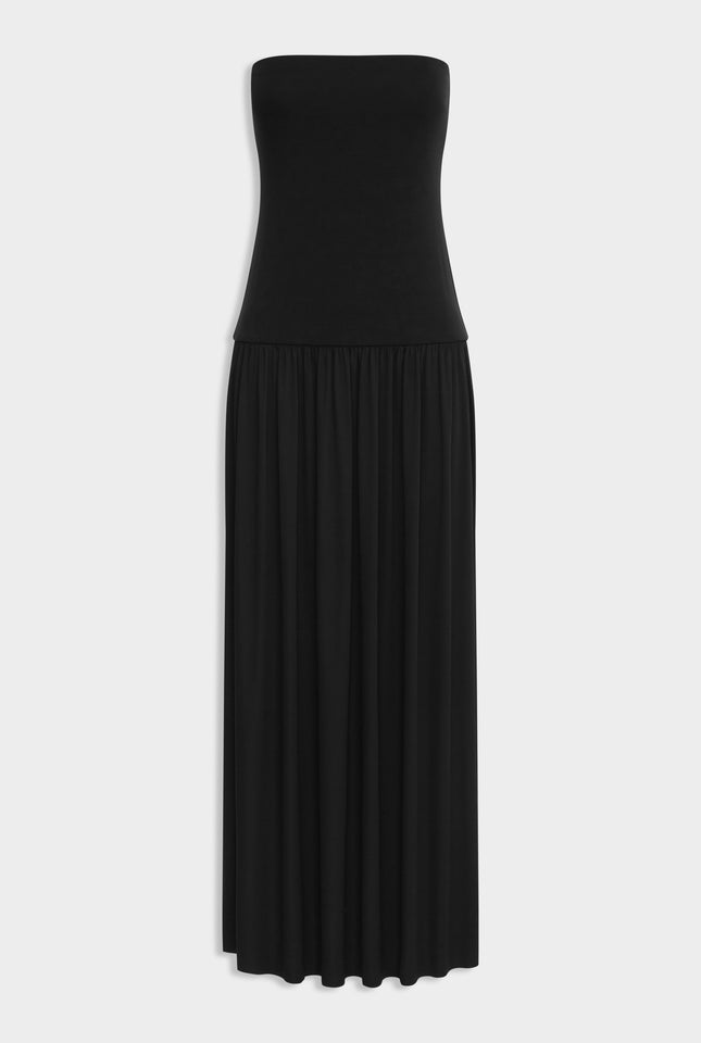 Strapless Jersey Dress - Black