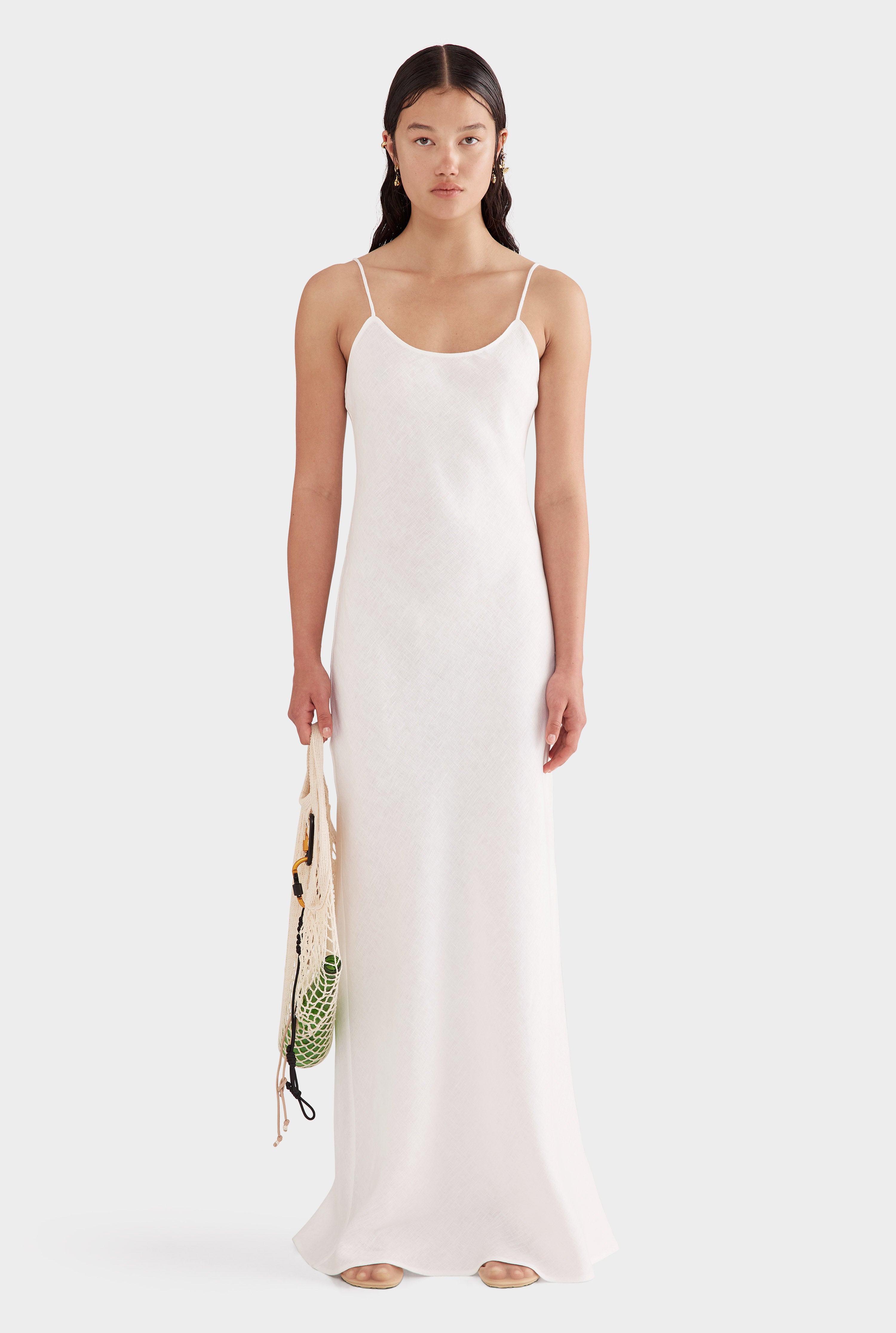 Linen Slip Dress - Off White