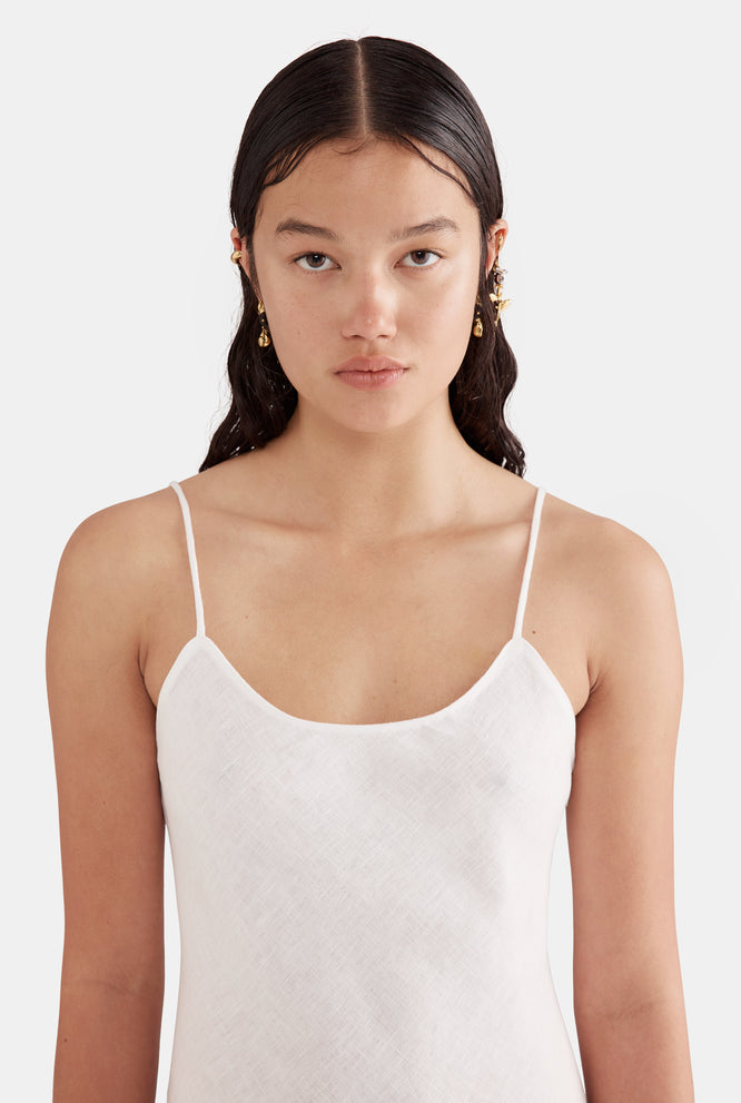 Linen Slip Dress - Off White