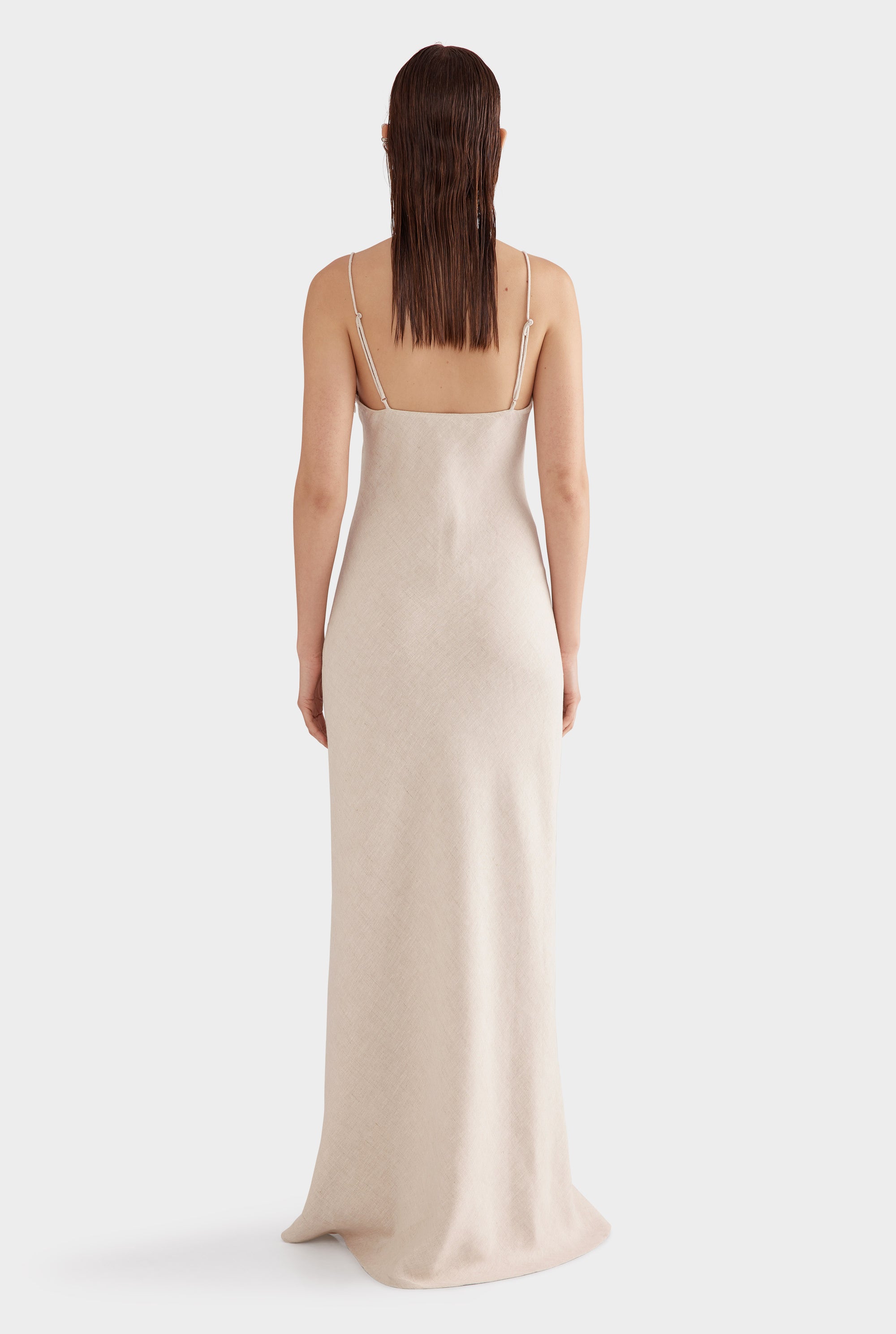 Linen Slip Dress - Sand