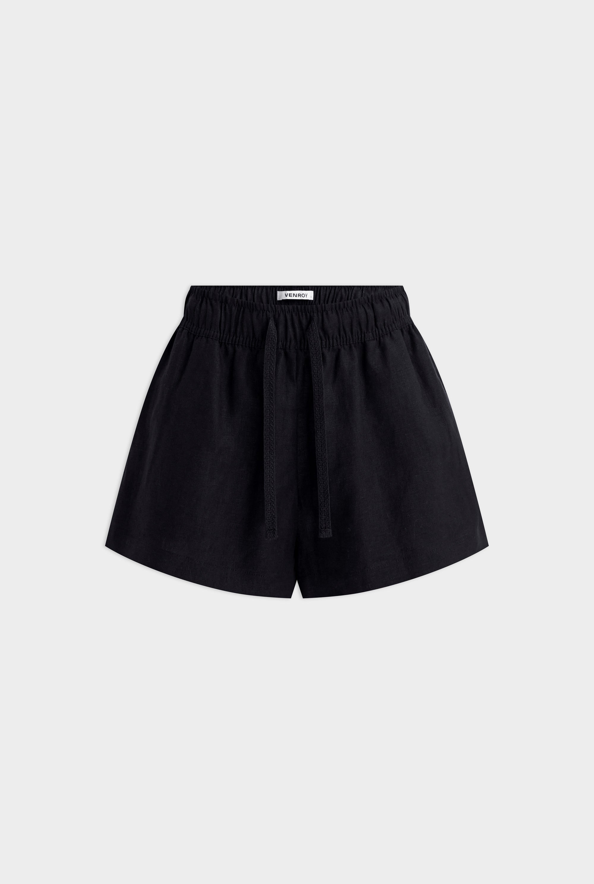 High Waisted Lounge Shorts - Black