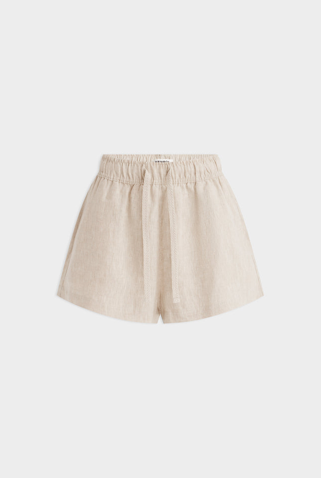 High Waisted Lounge Shorts - Sand