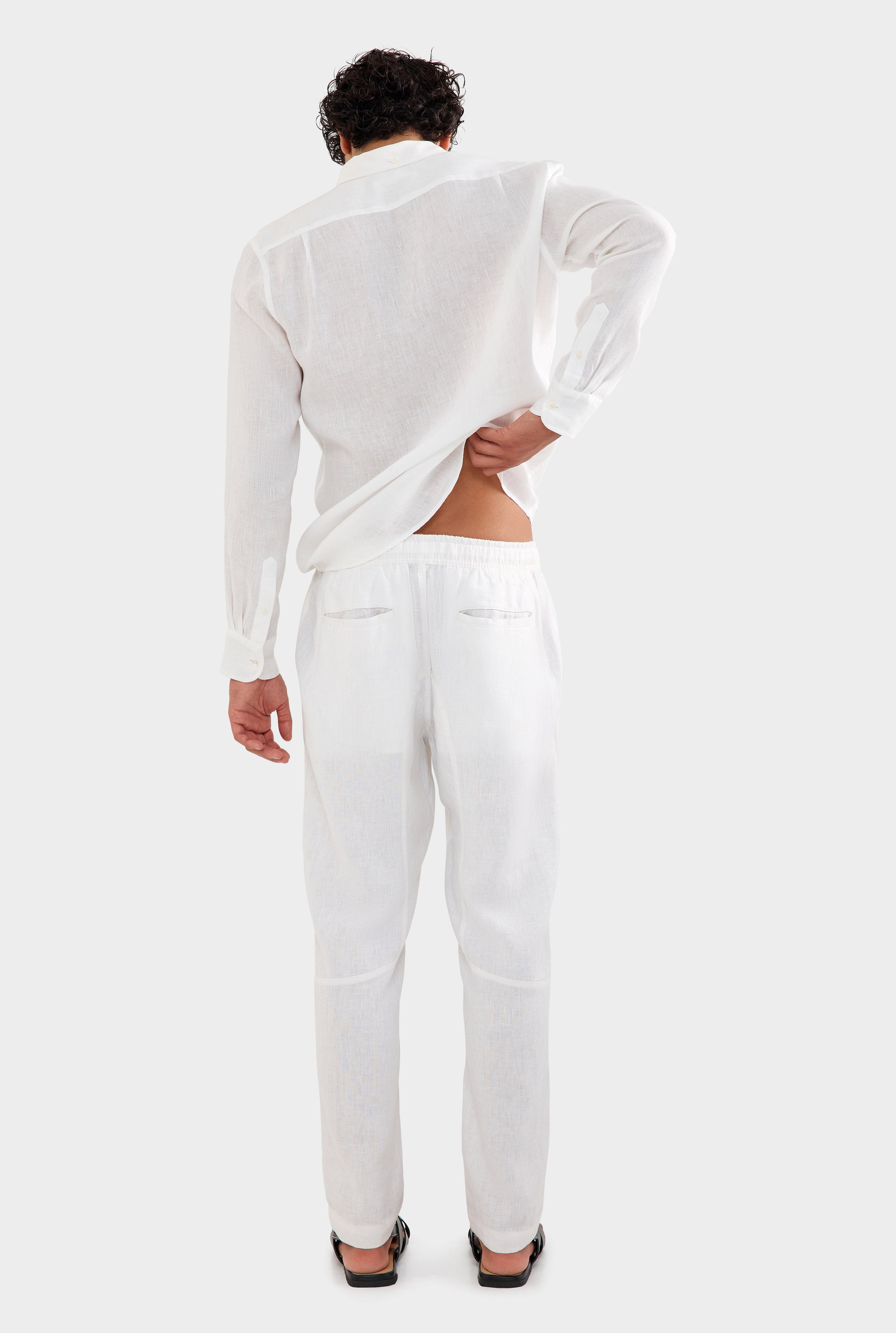 Linen Lounge Pant - White (New SKU)