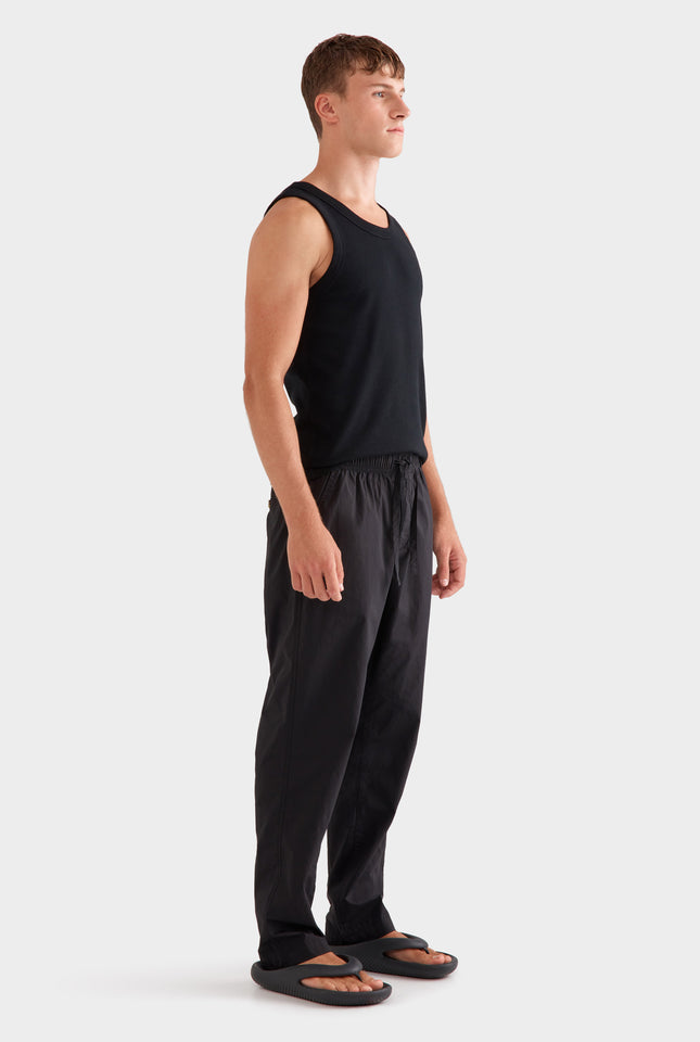 Relaxed Poplin Pant - Black