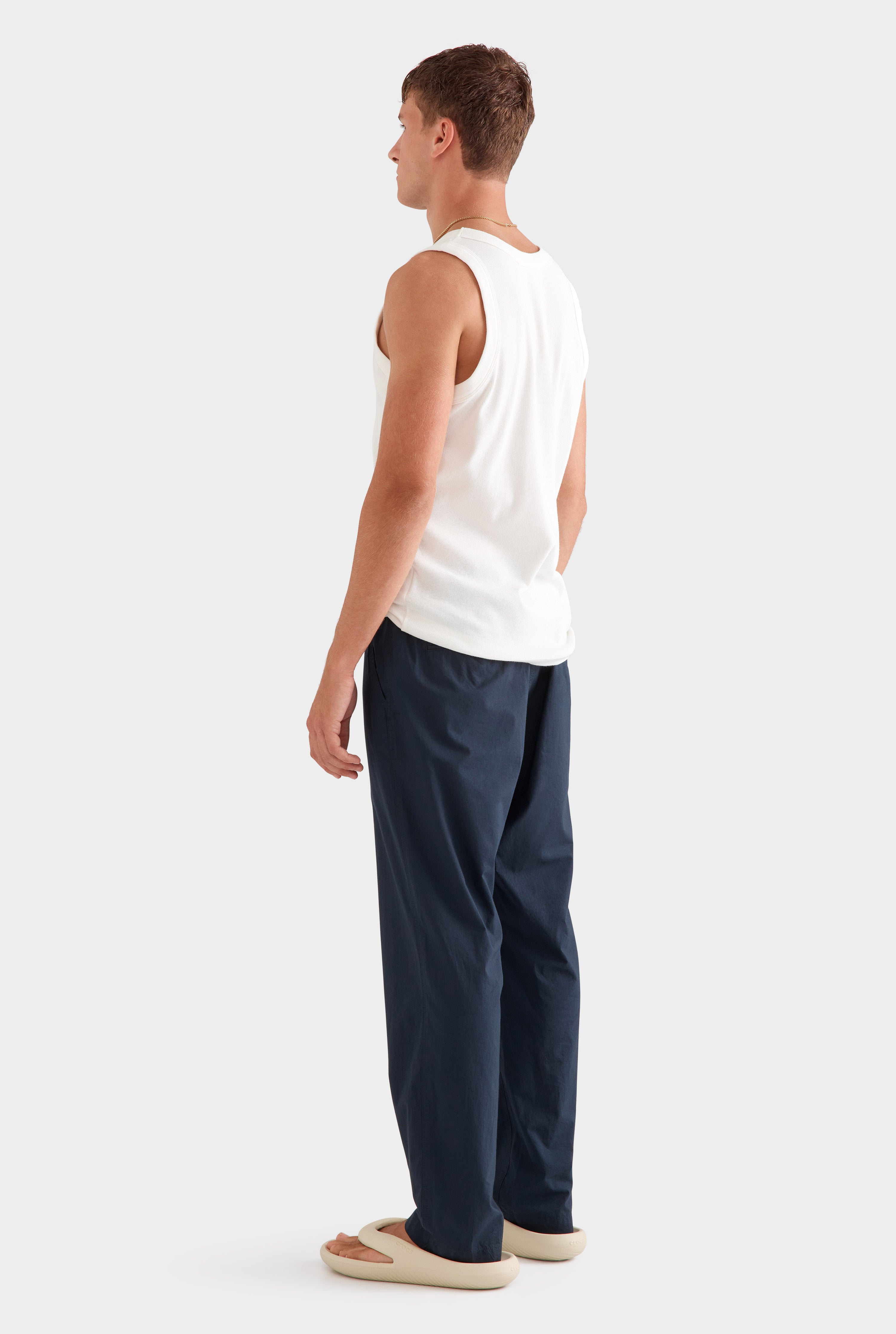 Relaxed Poplin Pant - Navy