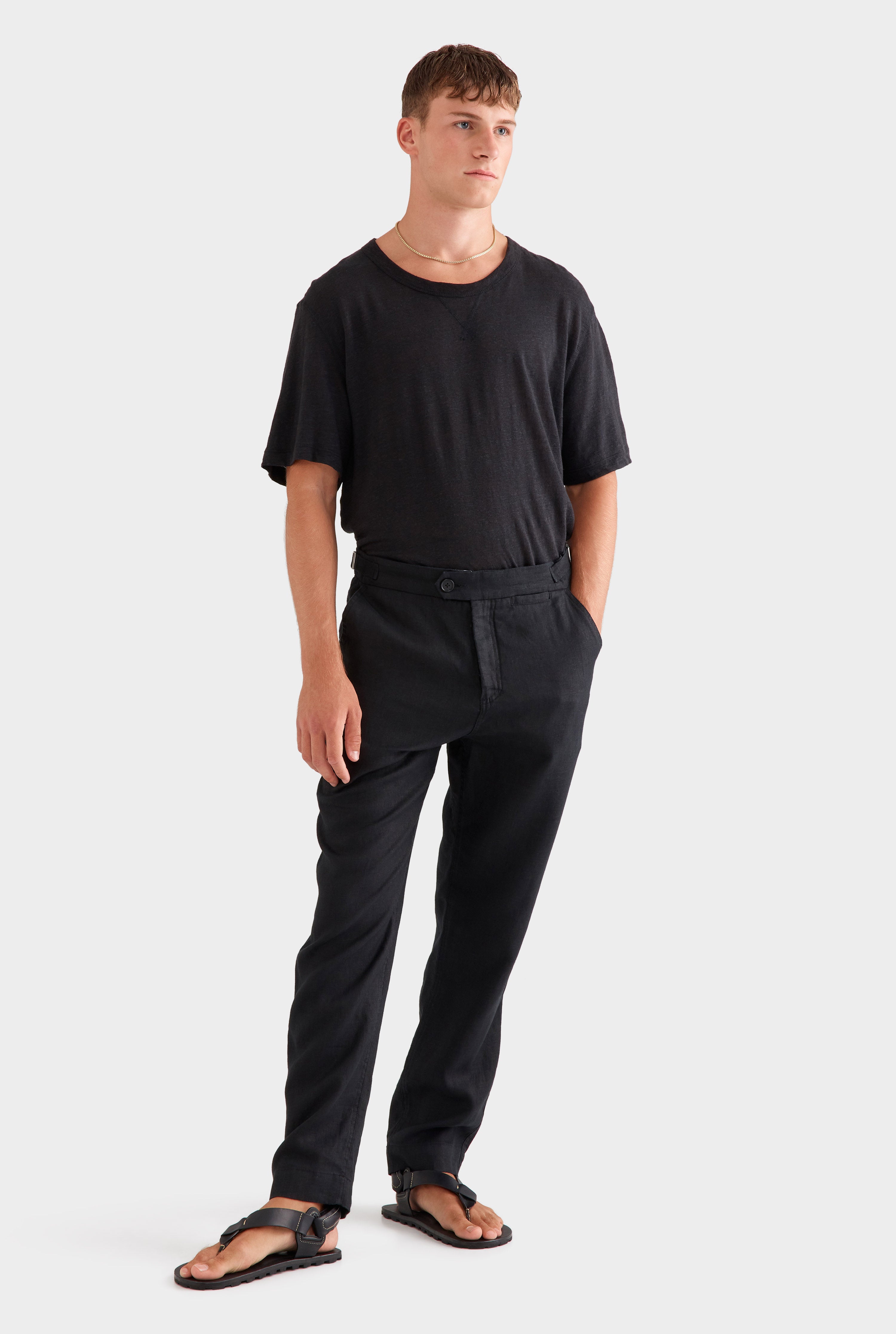 Side Tab Trouser -  Black