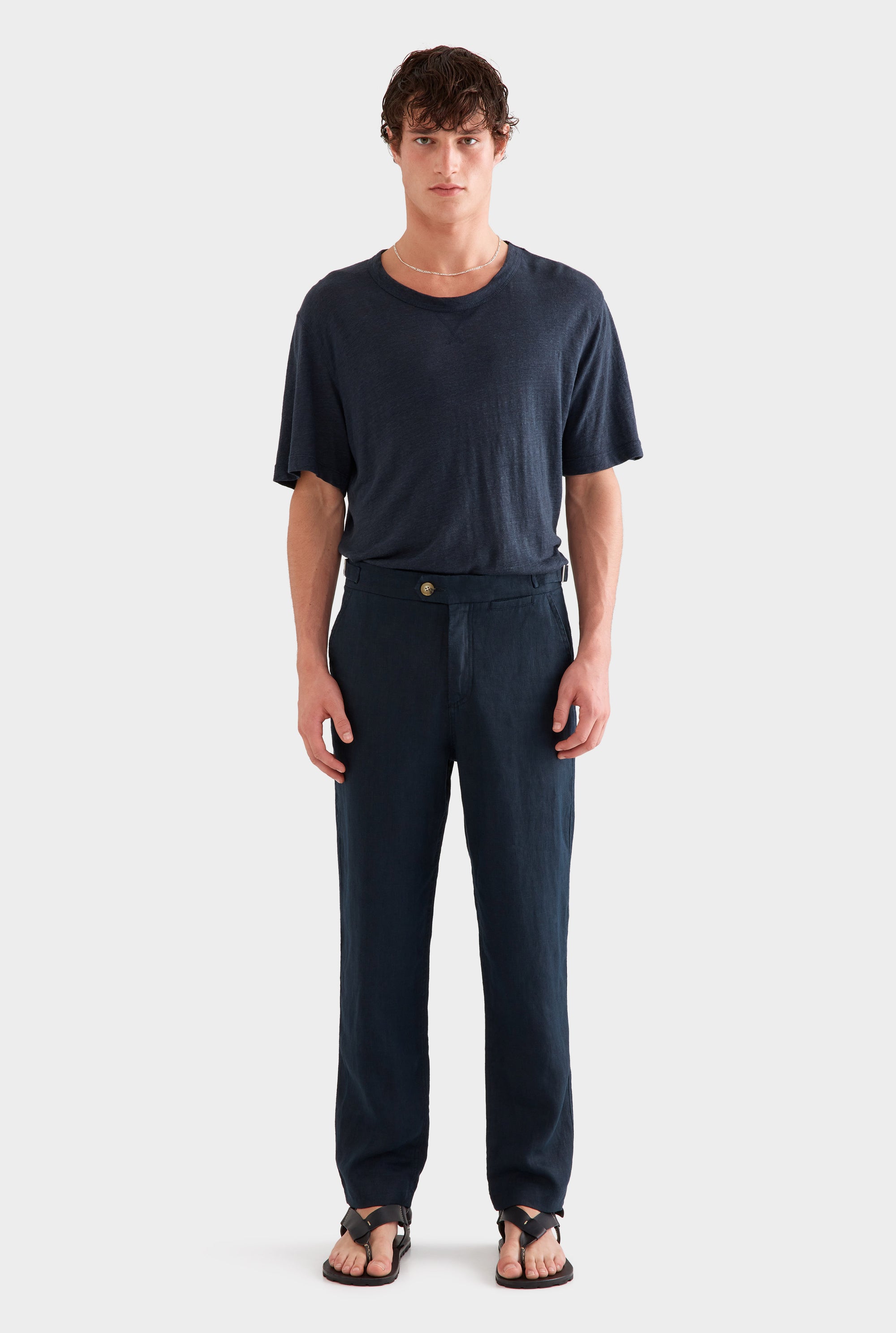 Side Tab Trouser -  Navy