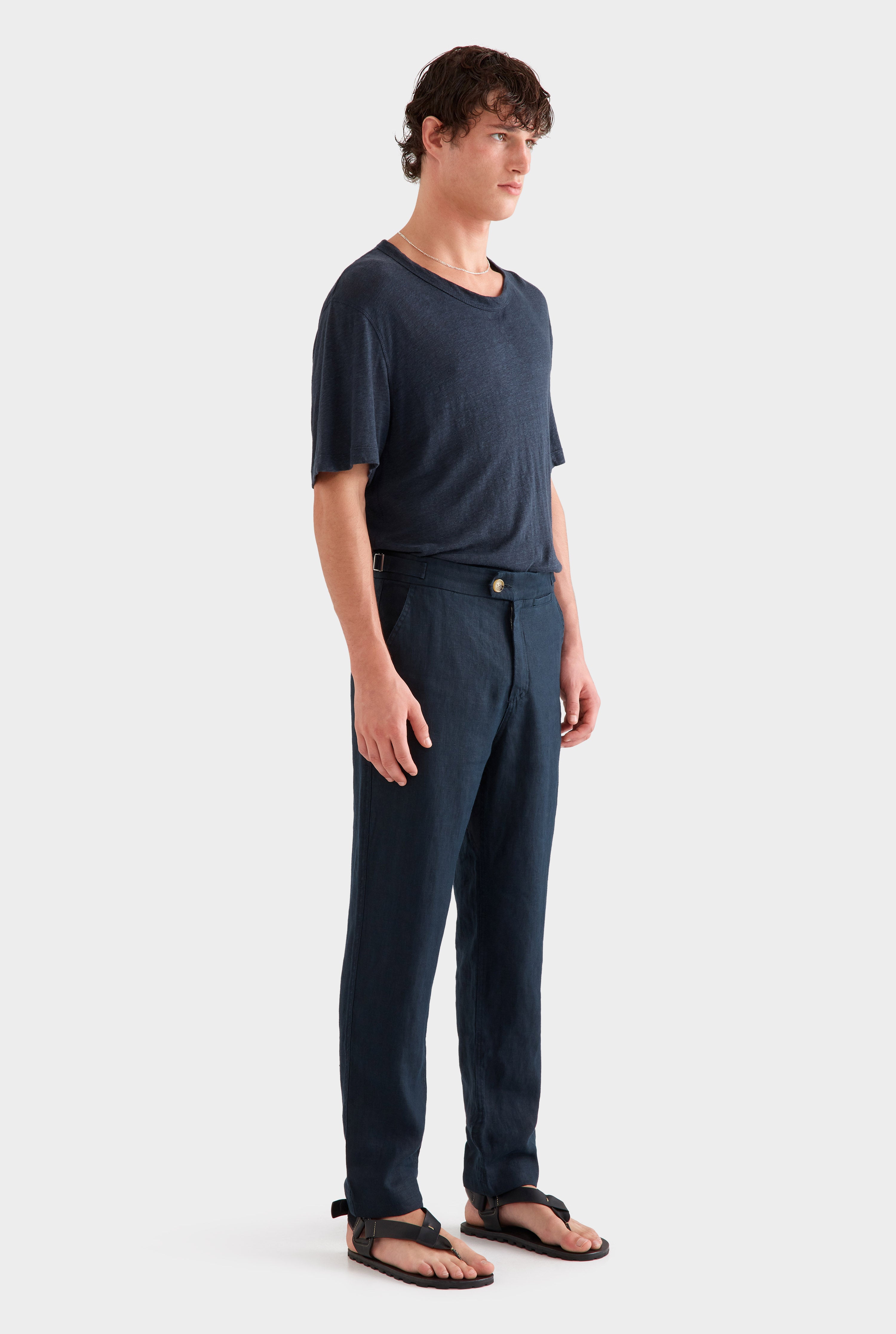 Side Tab Trouser -  Navy