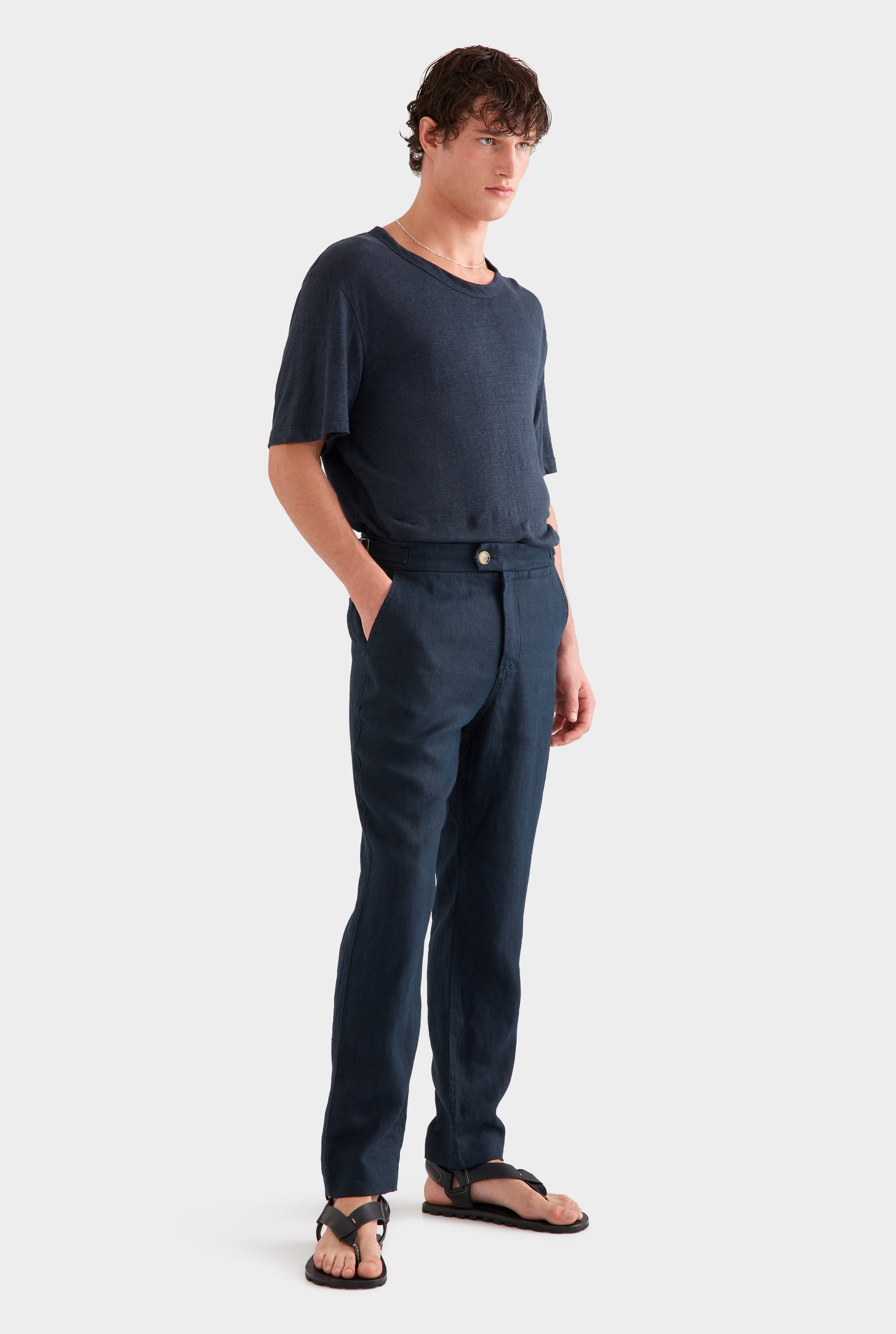 Side Tab Trouser -  Navy