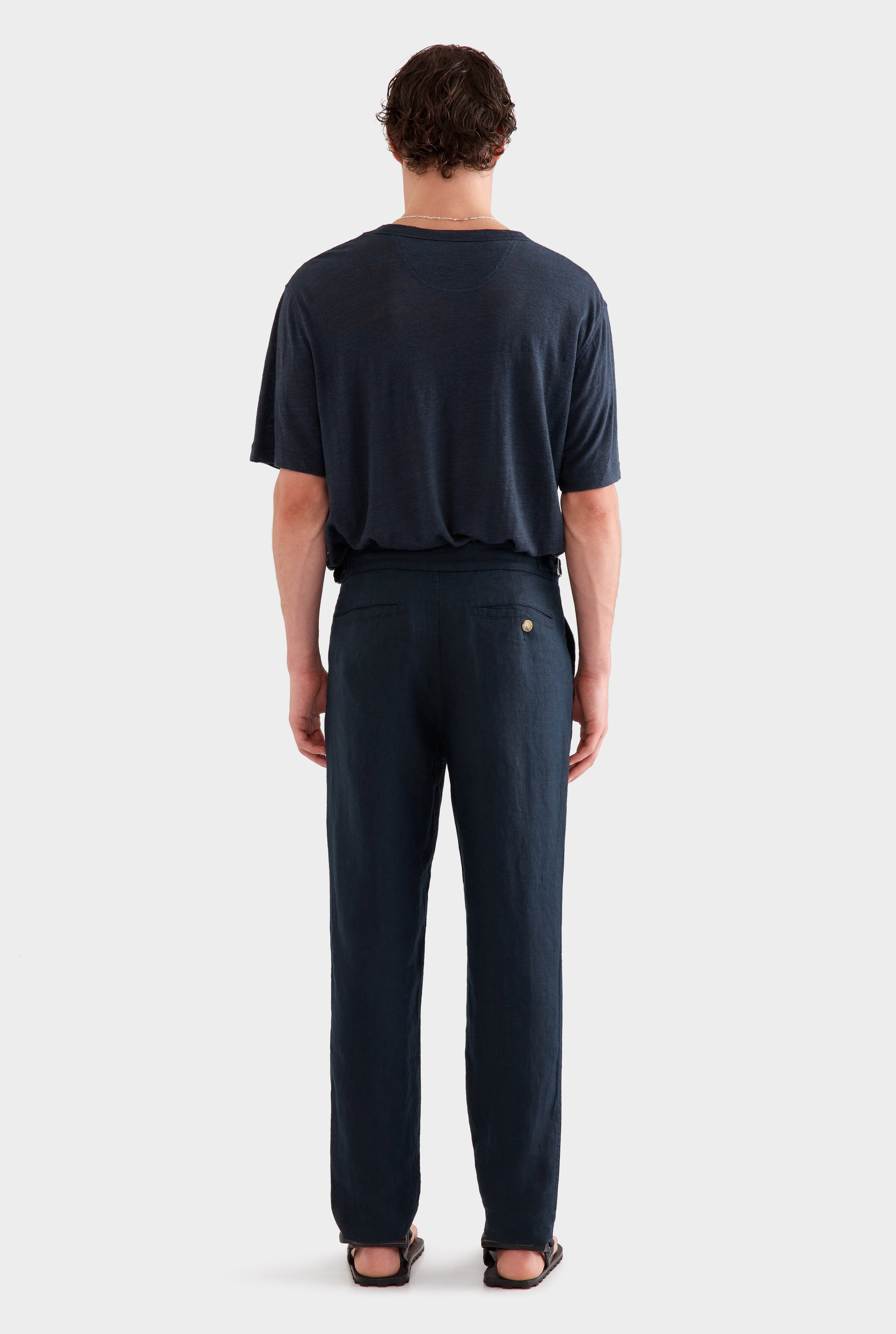 Side Tab Trouser -  Navy