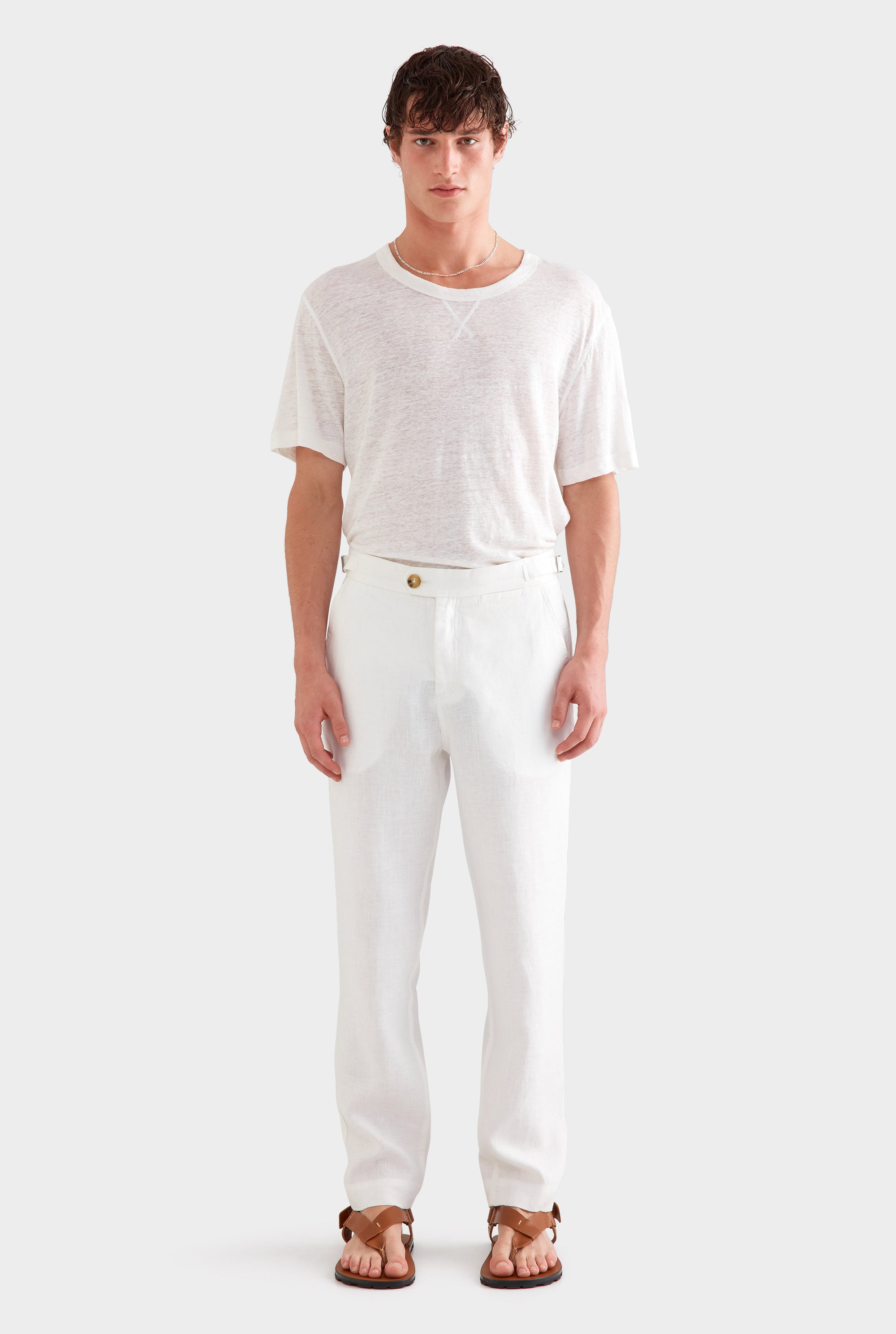 Side Tab Trouser -  White