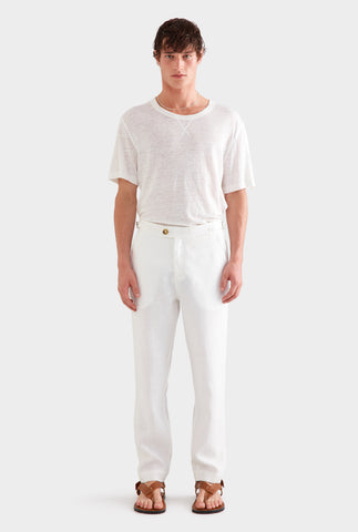 Side Tab Trouser -  White