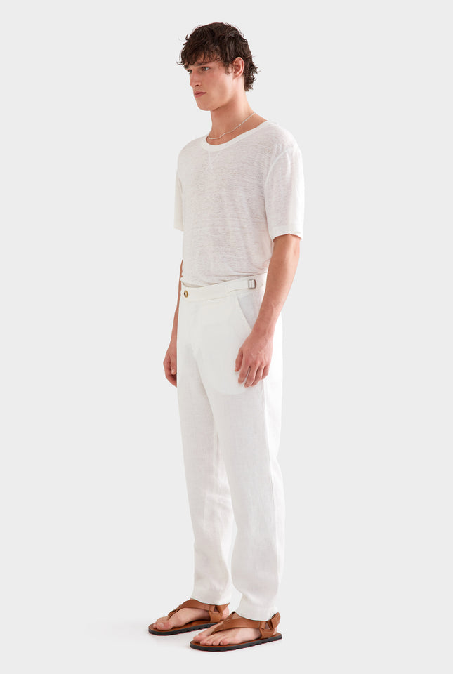 Side Tab Trouser -  White