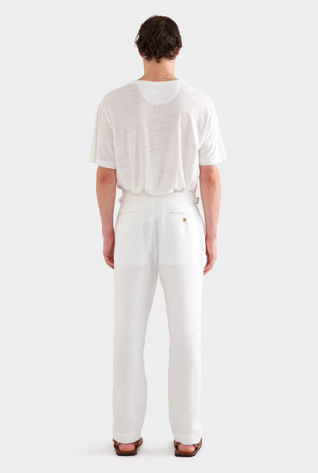 Side Tab Trouser -  White