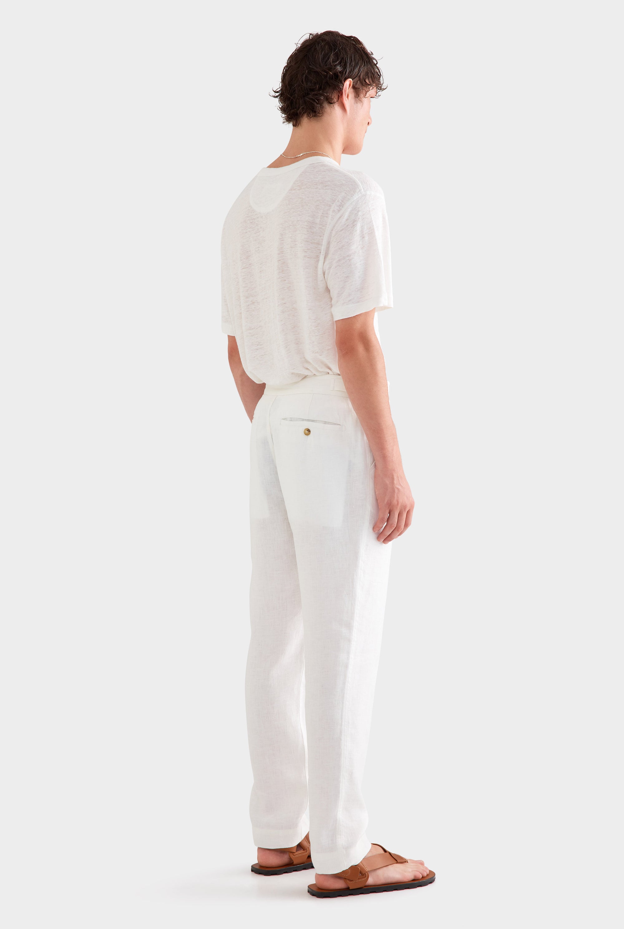 Side Tab Trouser -  White