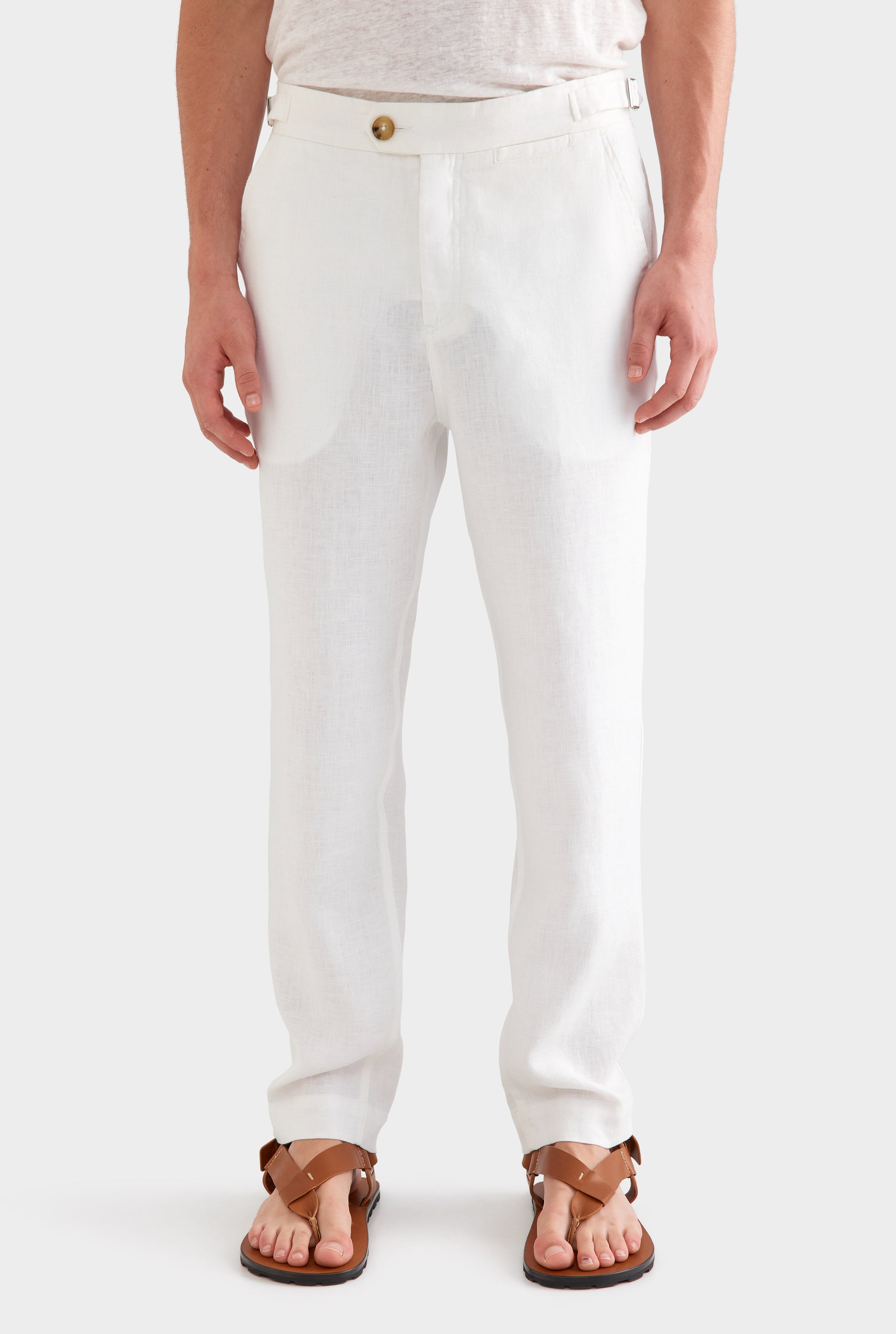 Side Tab Trouser -  White