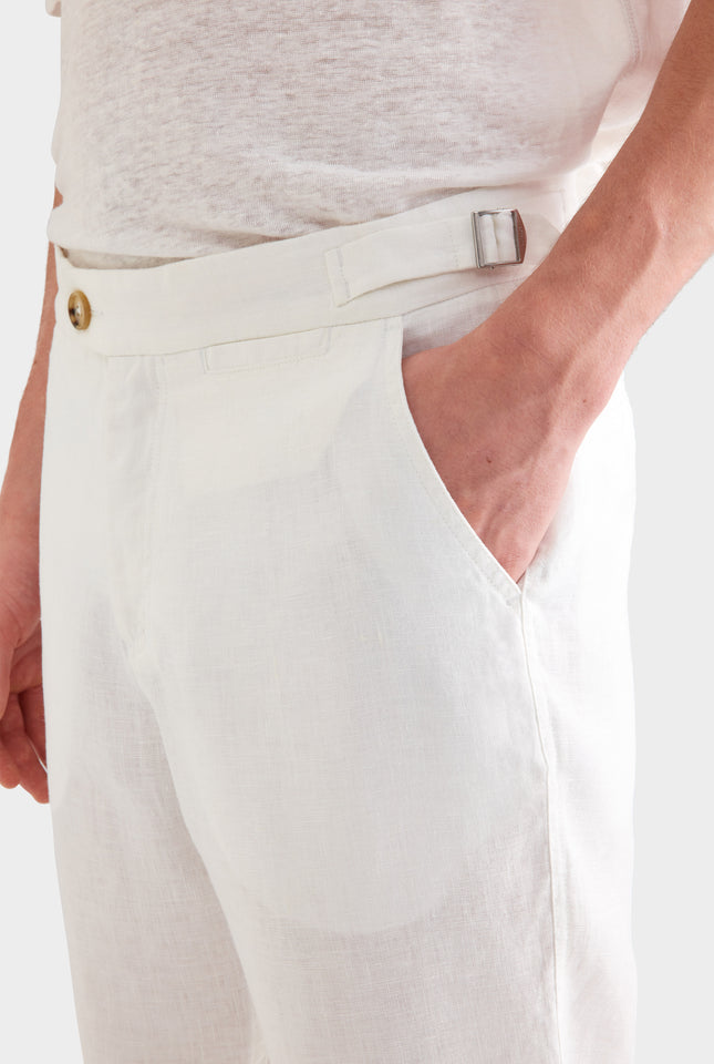 Side Tab Trouser -  White