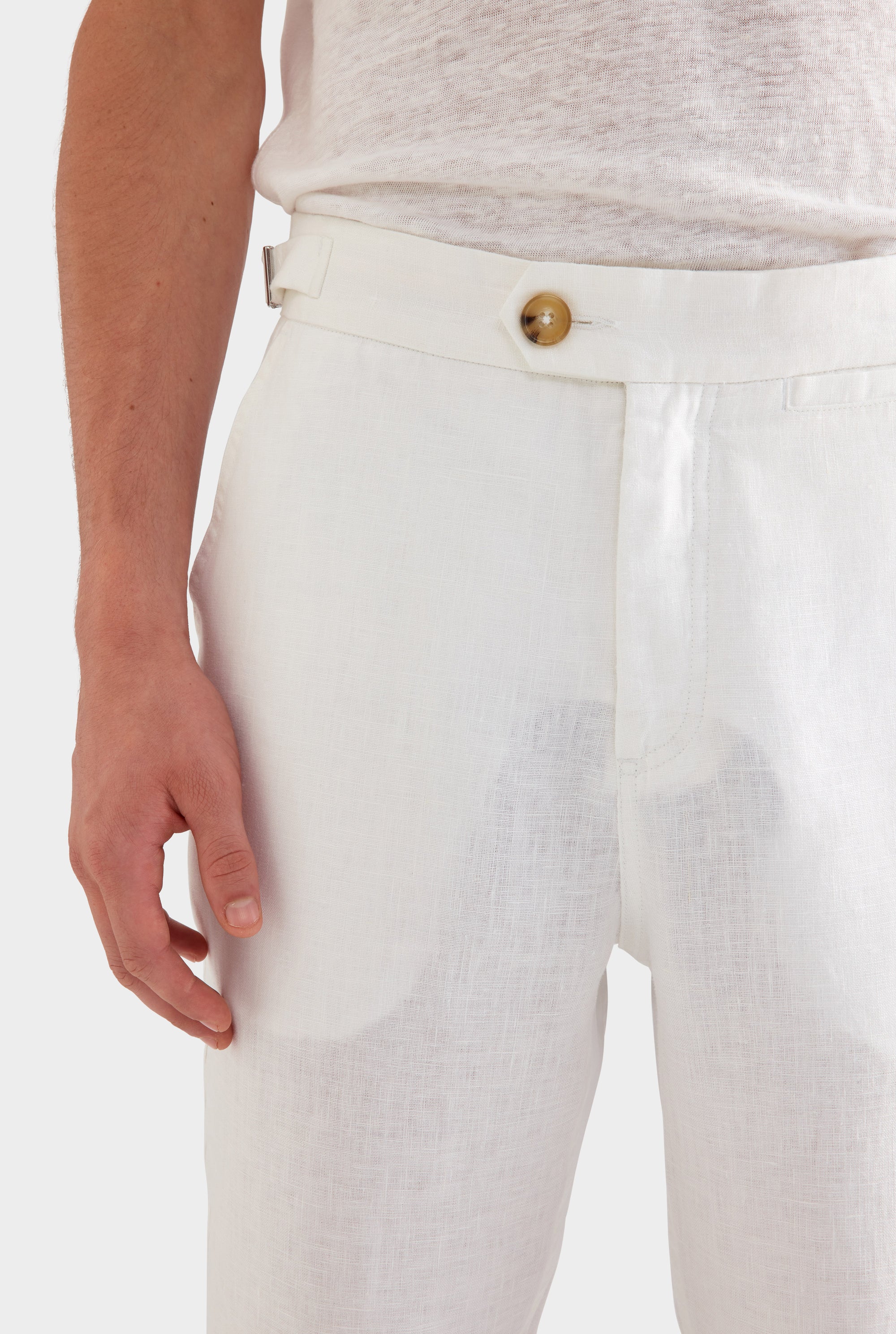 Side Tab Trouser -  White