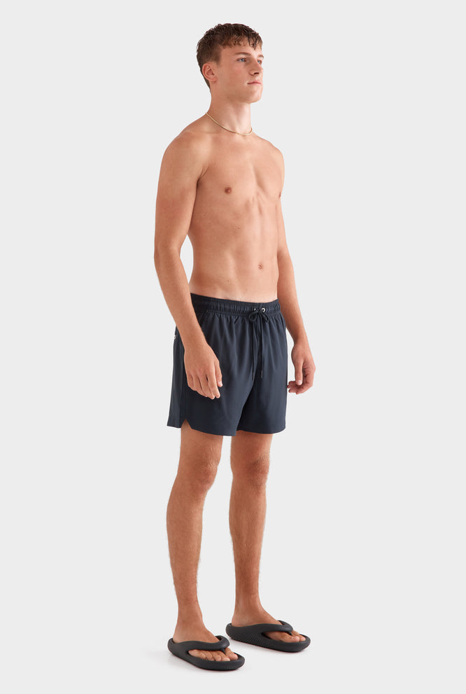 Solid Stretch Swim Short -  Amber Yellow/Cream