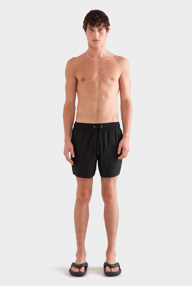 Solid Stretch Swim Short -  Amber Yellow/Cream