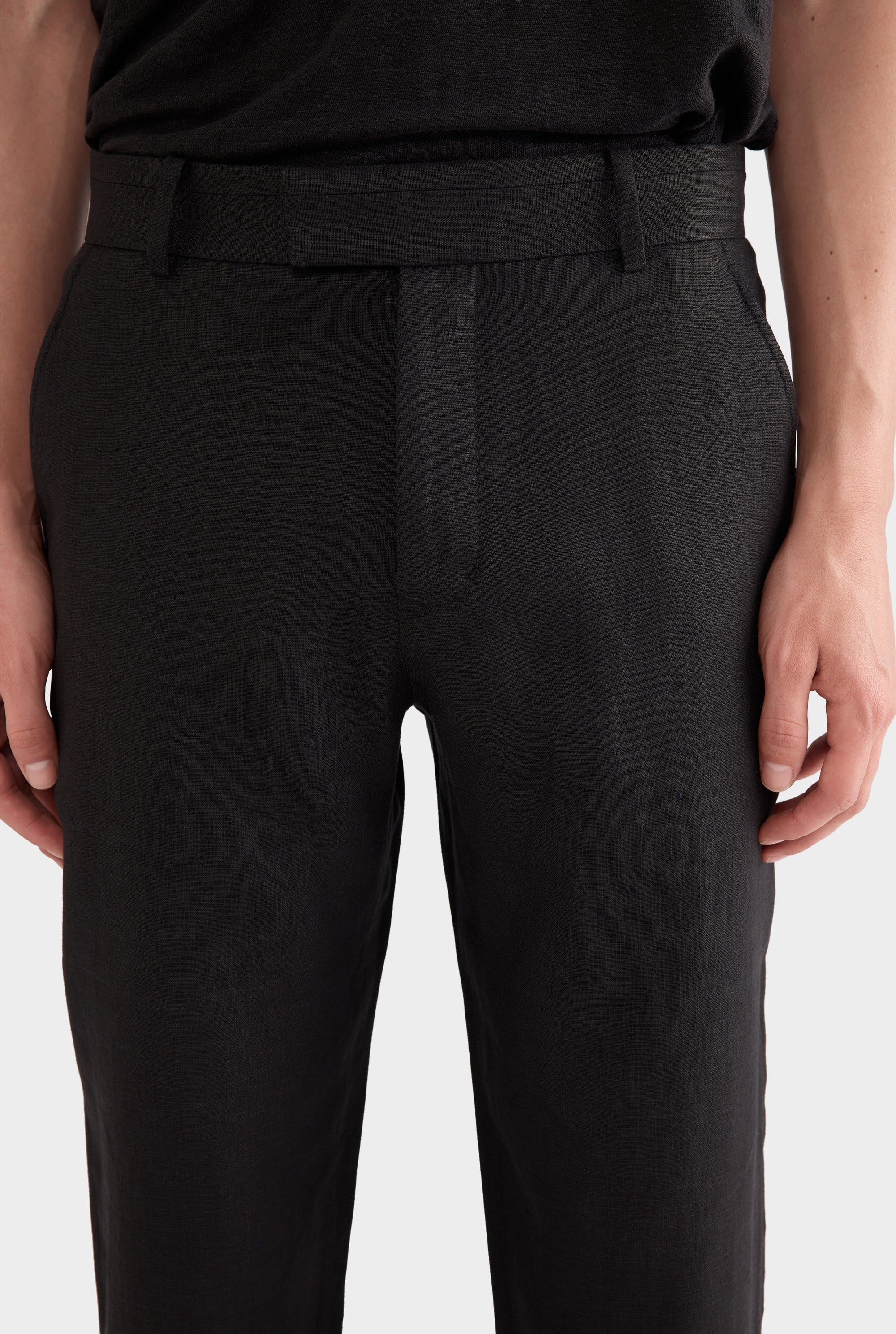 Tailored Linen Trouser - Black