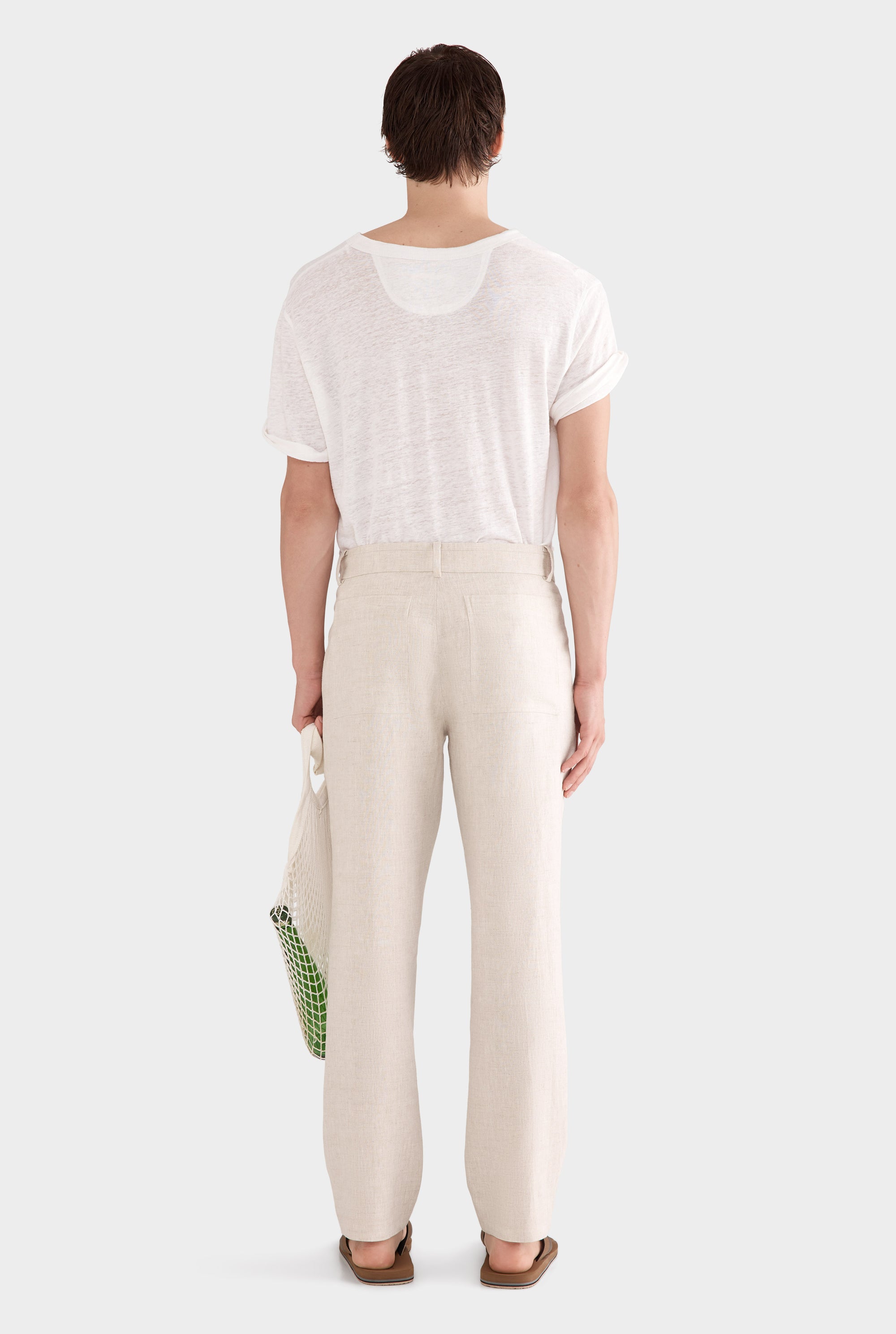 Tailored Linen Trouser - Sand