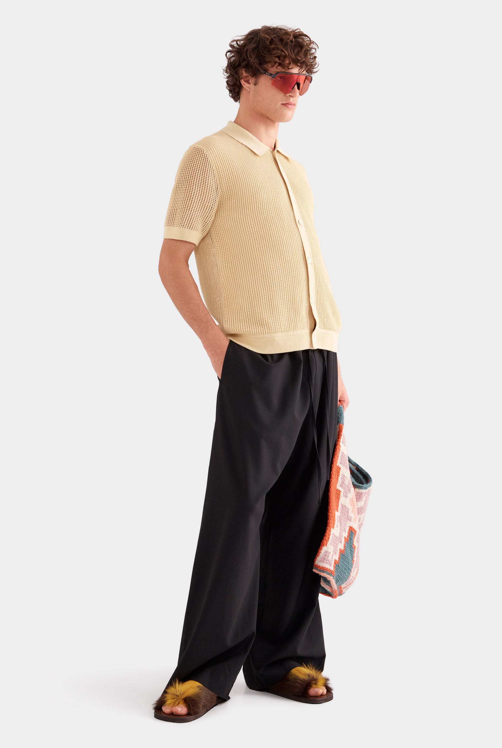 Double Layer Knit Shirt - Dusty Yellow