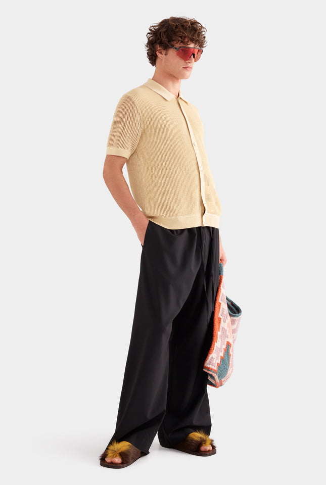 Double Layer Knit Shirt - Dusty Yellow