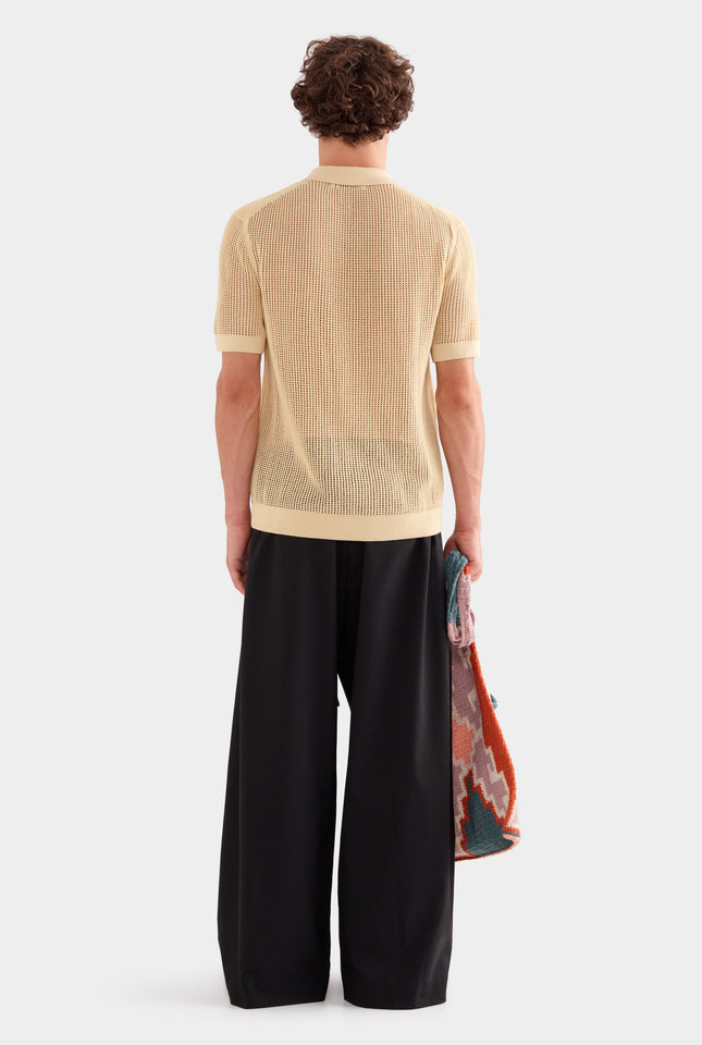 Double Layer Knit Shirt - Dusty Yellow