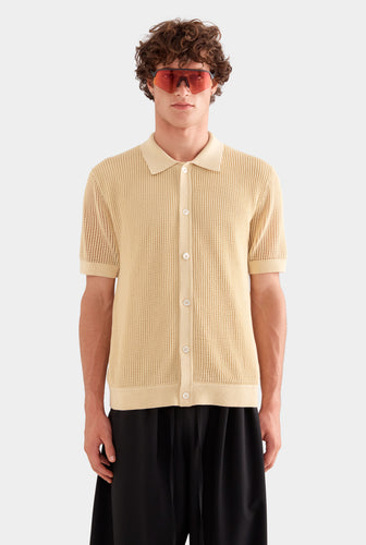 Double Layer Knit Shirt - Dusty Yellow