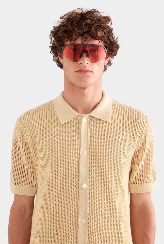 Double Layer Knit Shirt - Dusty Yellow