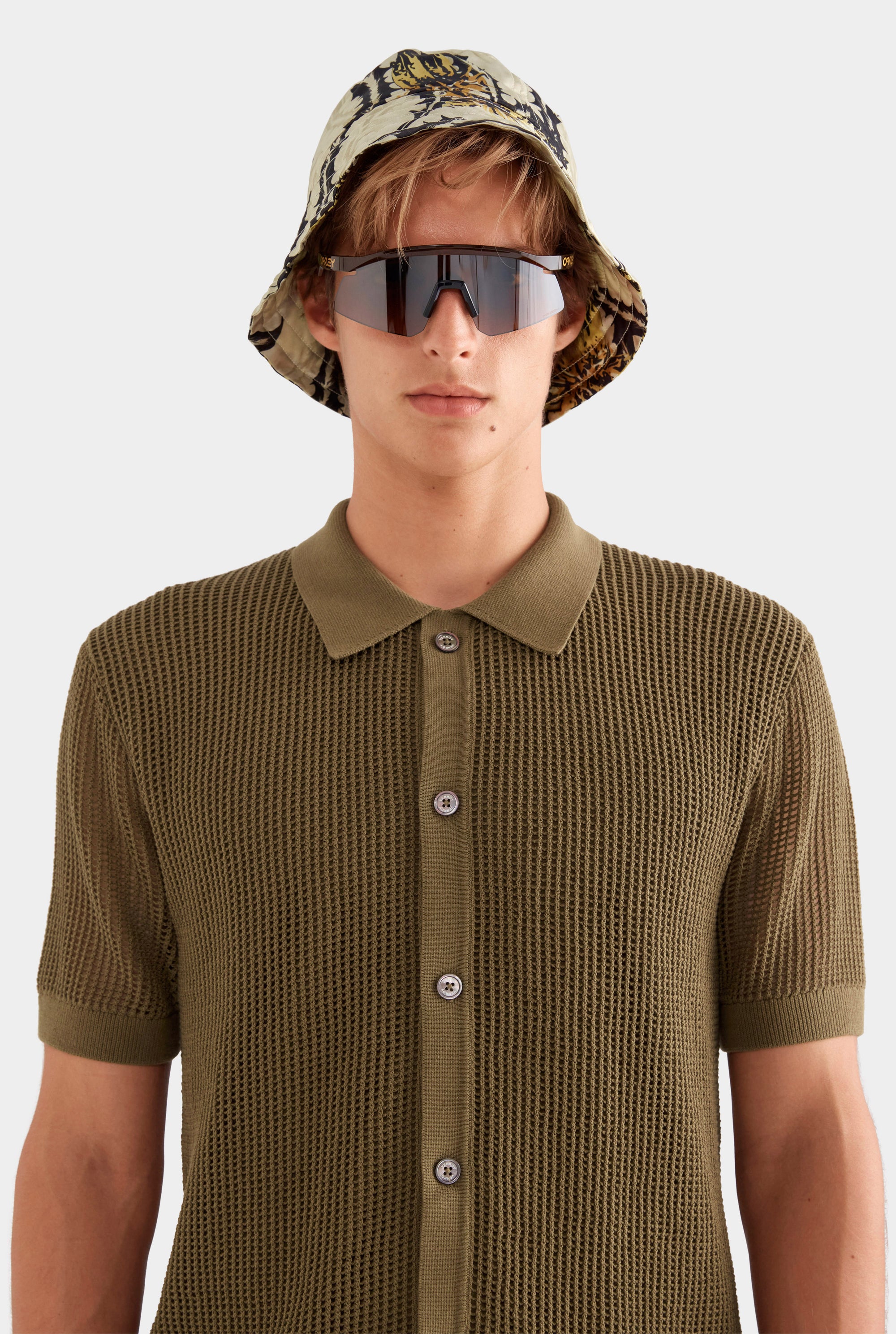 Double Layer Knit Shirt - Military Olive
