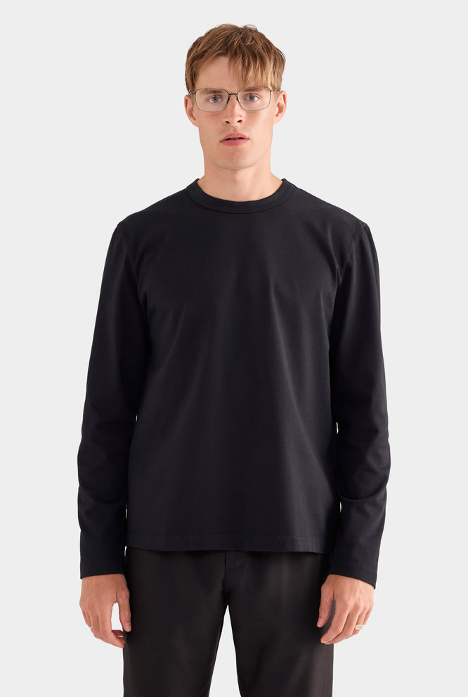Long Sleeve Heavy Weight Cotton Logo T-Shirt - Off White