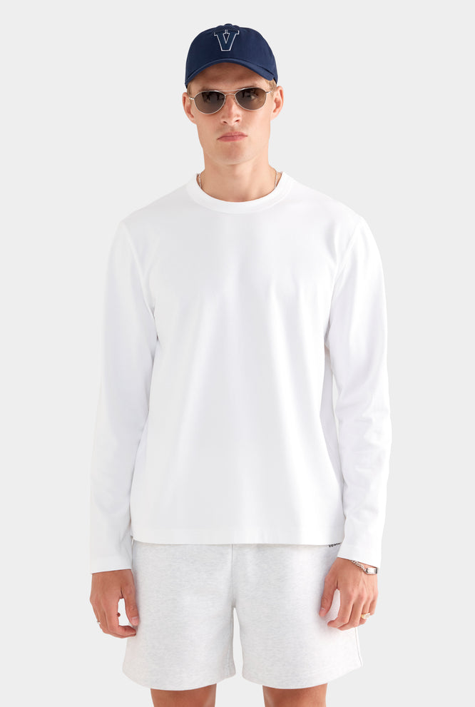 Long Sleeve Heavy Weight Cotton Logo T-Shirt - Black