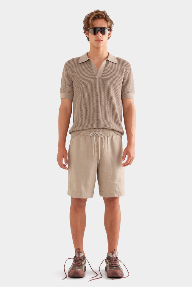 Panelled Bermuda Short - Pebble