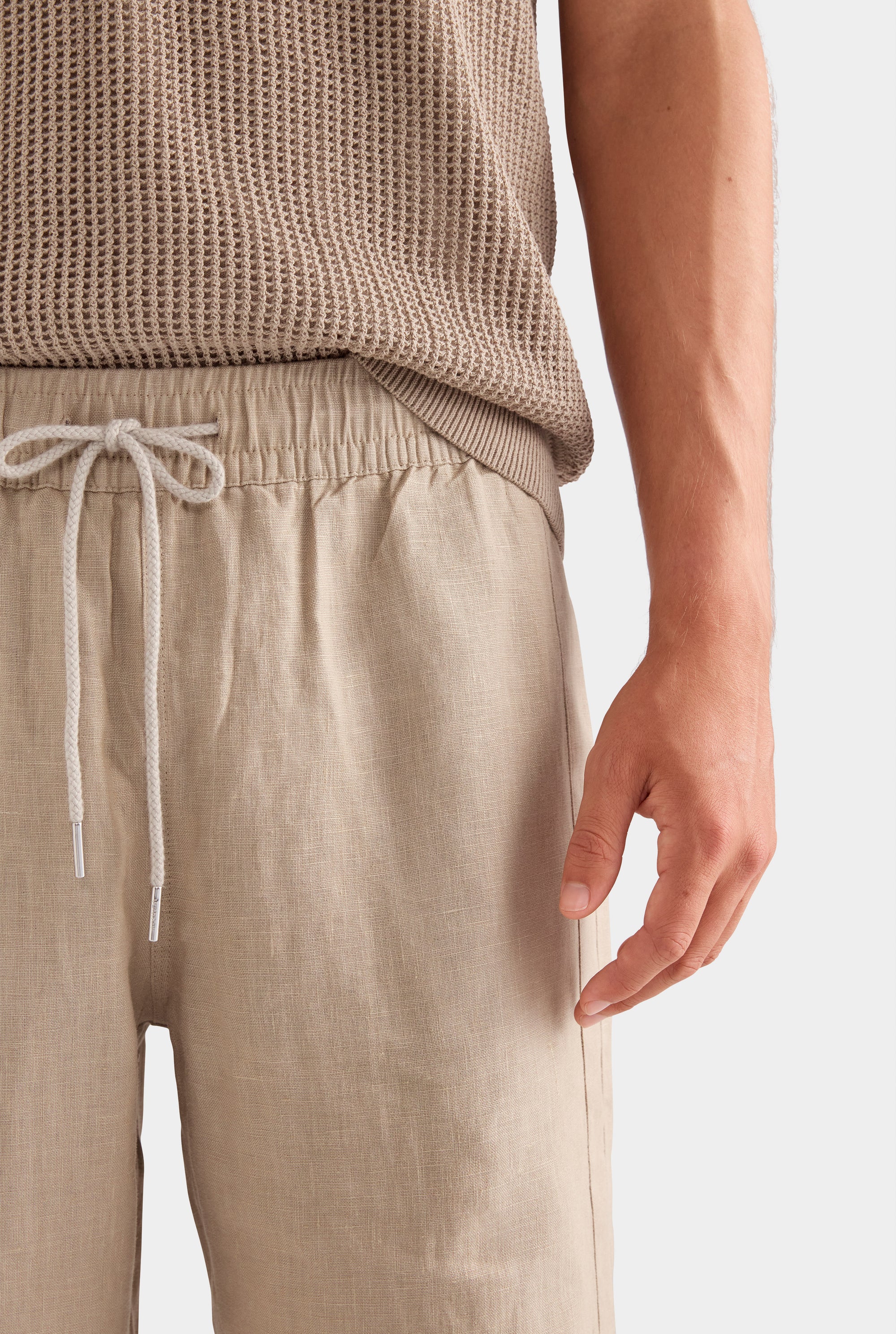 Panelled Bermuda Short - Pebble