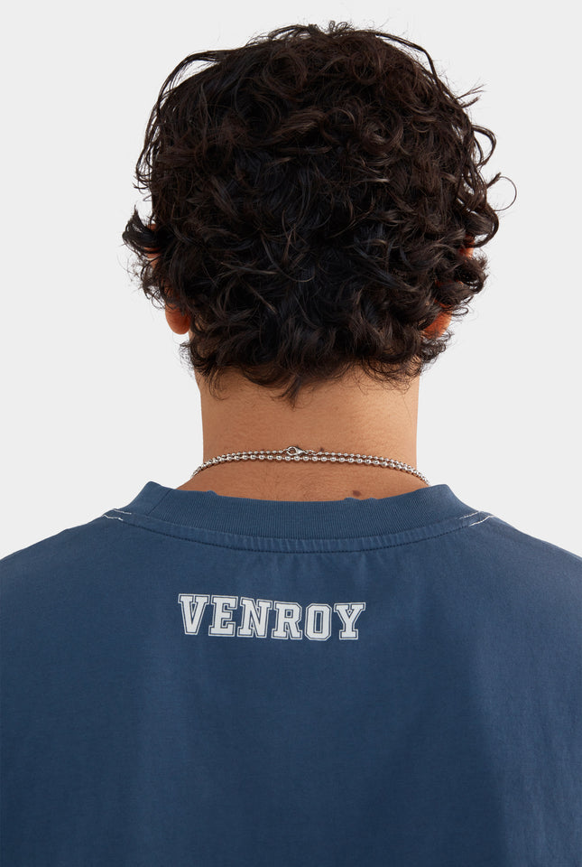 Panelled T-Shirt - Dark Slate Blue