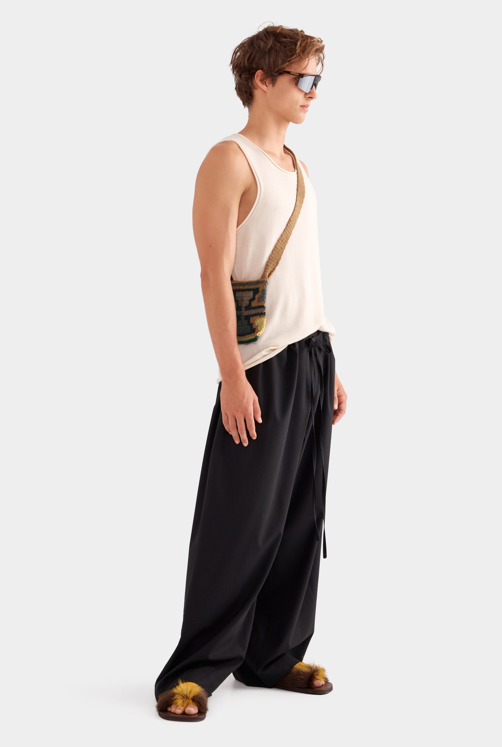 Paperbag Wool Pant - Black