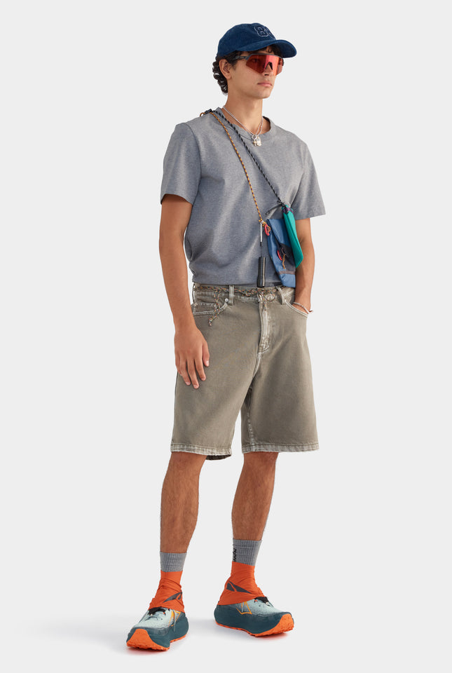 Pigment Dyed Denim Bermuda Shorts - Smokey Olive