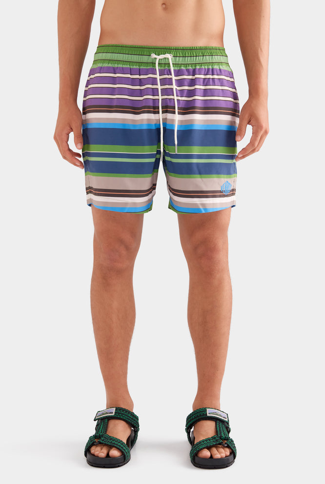 Printed Swim Short - Blue/Red BAM